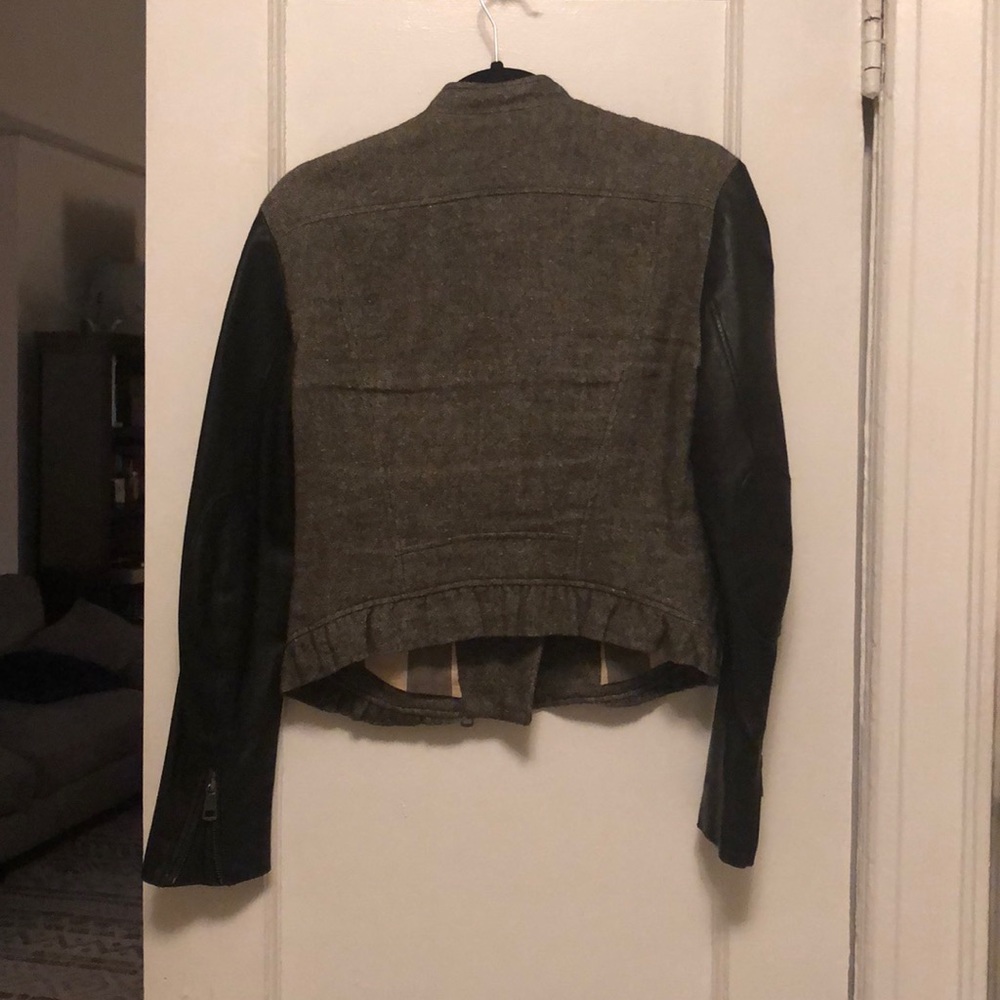 [burberry brit] contrast sleeve biker jacket - Picture 4 of 8